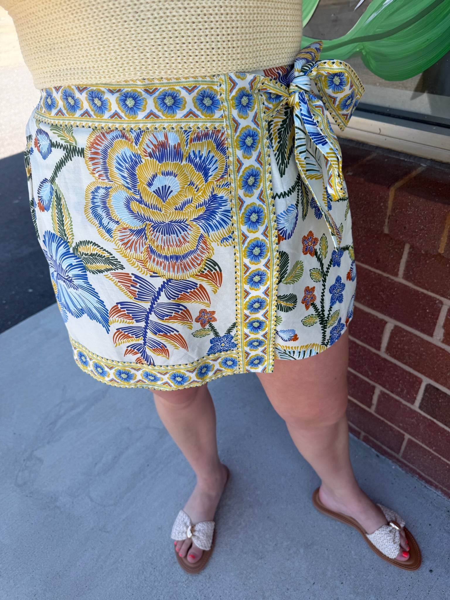 Botanical Print Wrap Skort