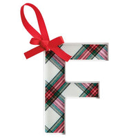 Initial Tartan Ornaments*Final Sale