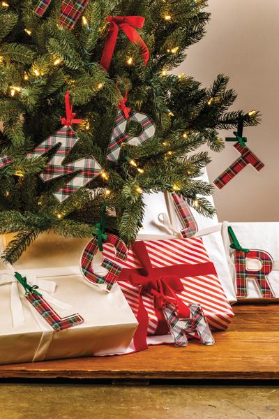 Initial Tartan Ornaments*Final Sale