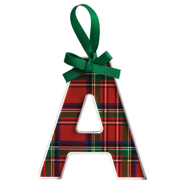Initial Tartan Ornaments*Final Sale