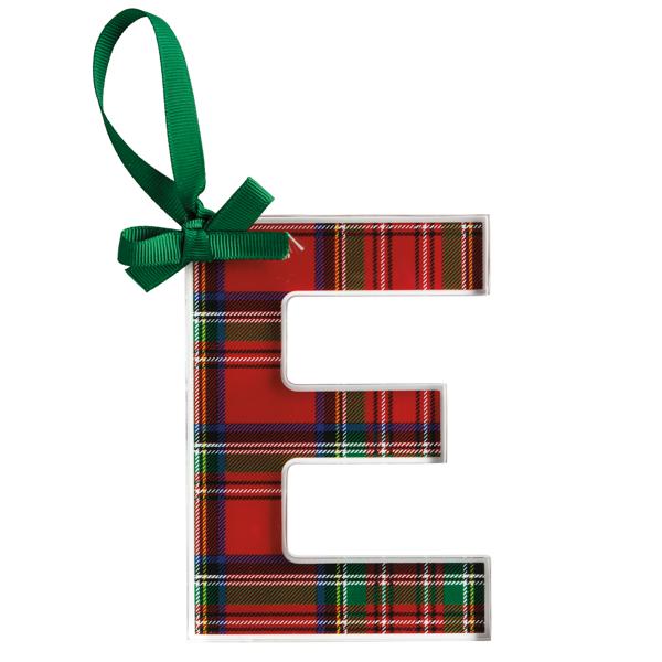 Initial Tartan Ornaments*Final Sale