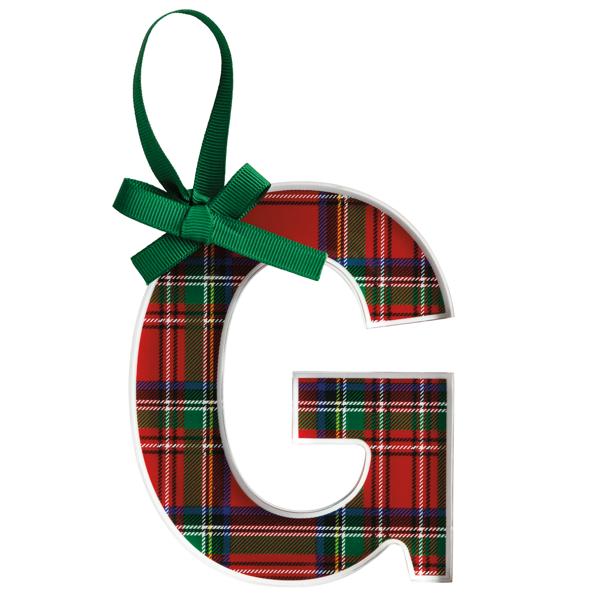 Initial Tartan Ornaments*Final Sale