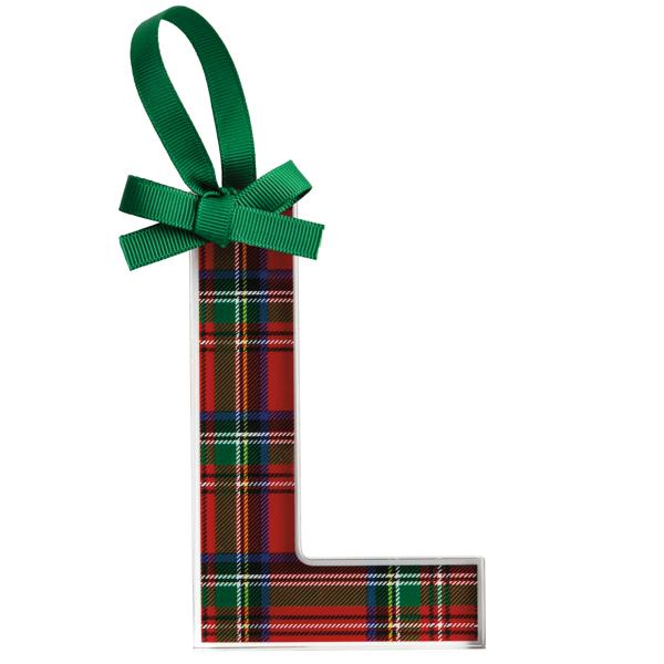 Initial Tartan Ornaments*Final Sale