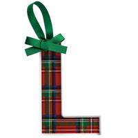 Initial Tartan Ornaments*Final Sale