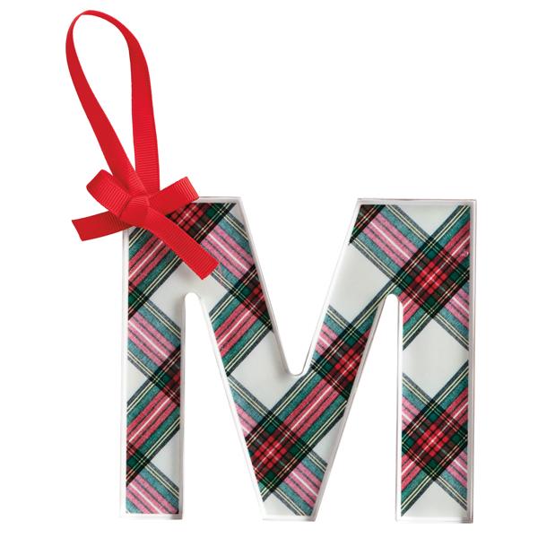 Initial Tartan Ornaments*Final Sale