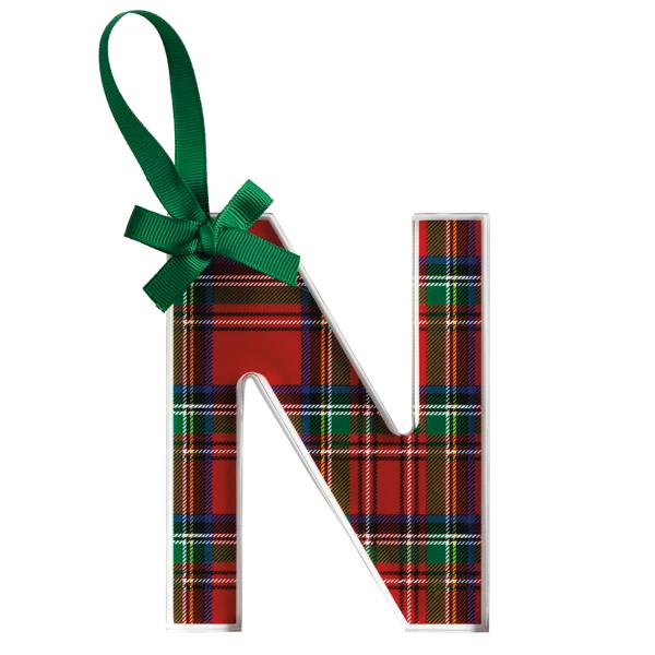 Initial Tartan Ornaments*Final Sale