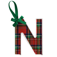 Initial Tartan Ornaments*Final Sale