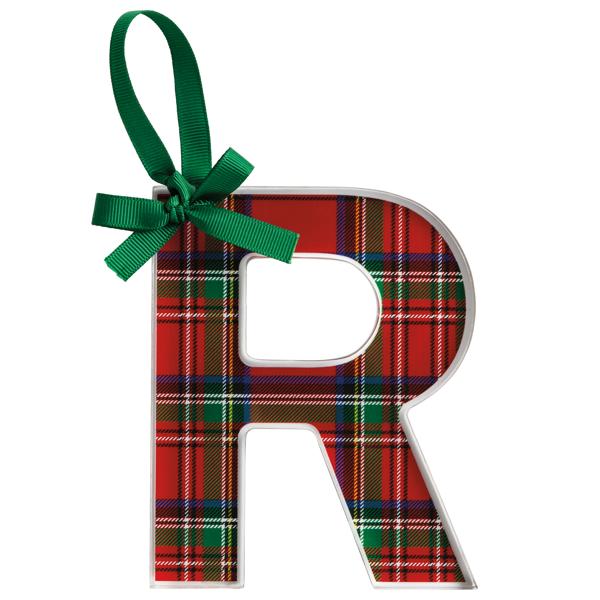 Initial Tartan Ornaments*Final Sale