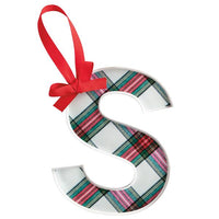 Initial Tartan Ornaments*Final Sale