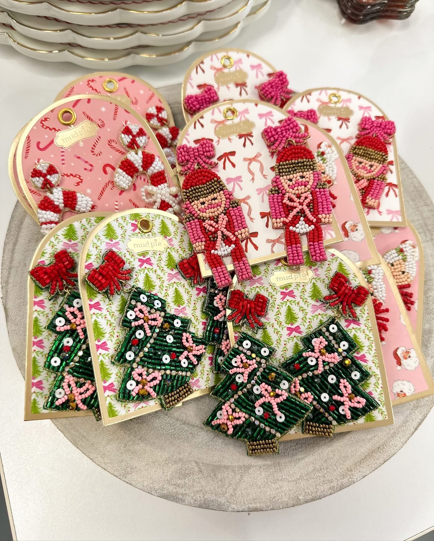 Holiday Beaded Earrings by Mud Pie*Final Sale