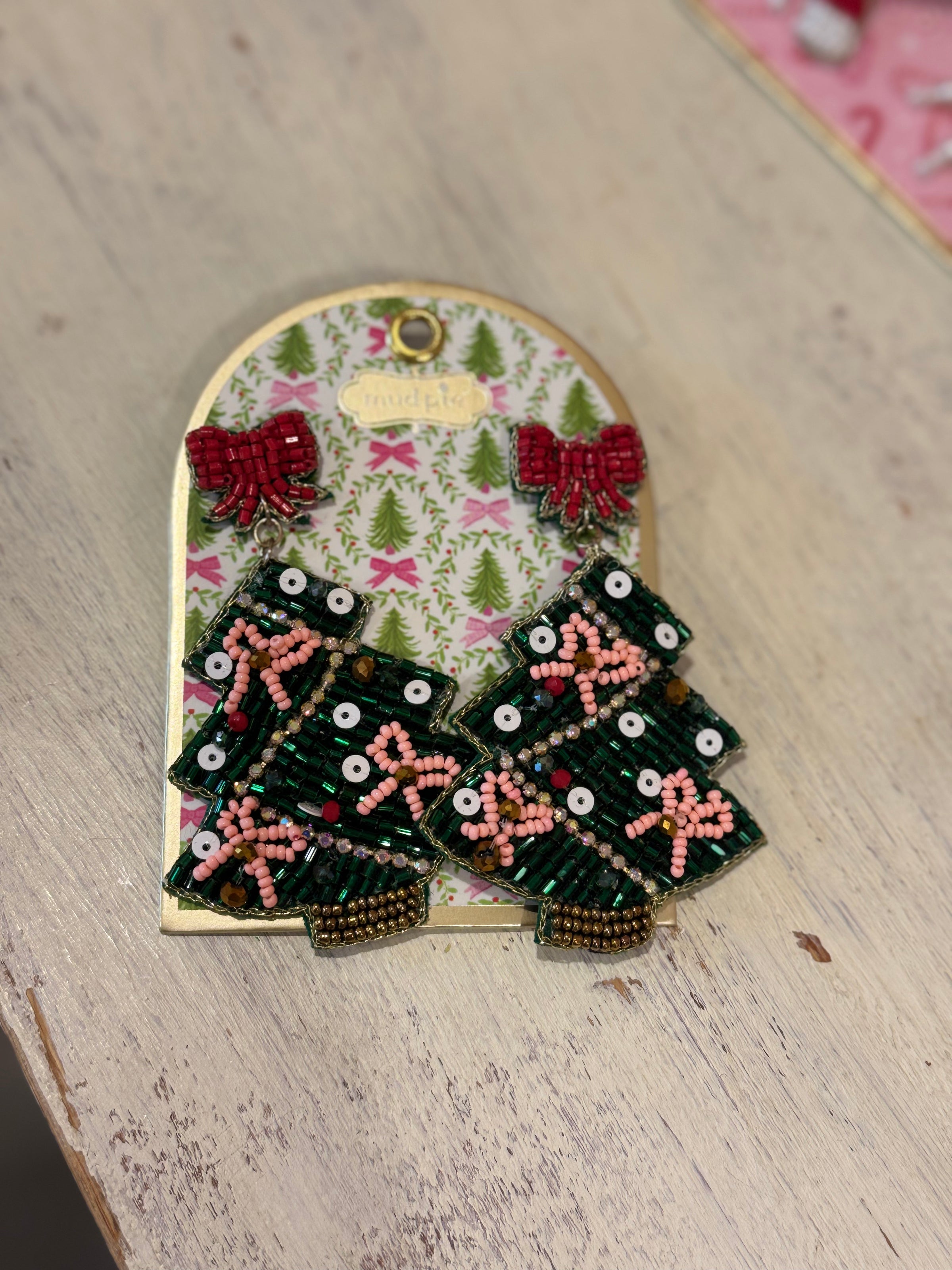 Holiday Beaded Earrings by Mud Pie*Final Sale