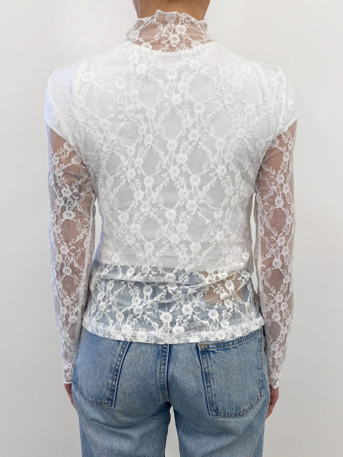 Zutter White Floral Lace Top