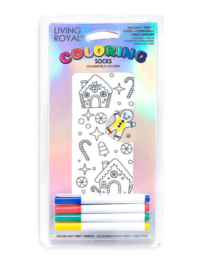 Living Royal Holiday Coloring Socks Ginger Bread House