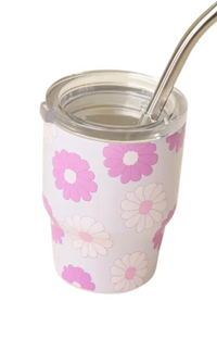 Tumbler Shot Glass With Metal Straw