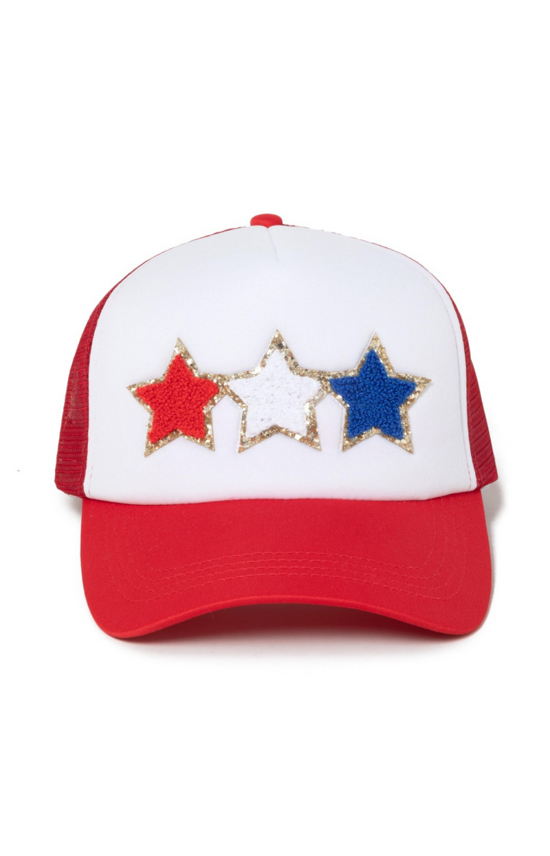 Red, White & Blue Star Patch Hat