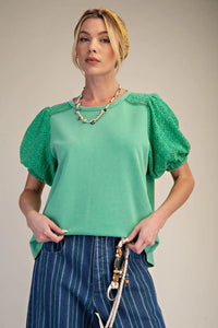 Eyelit Embroidered Short Sleeve Top