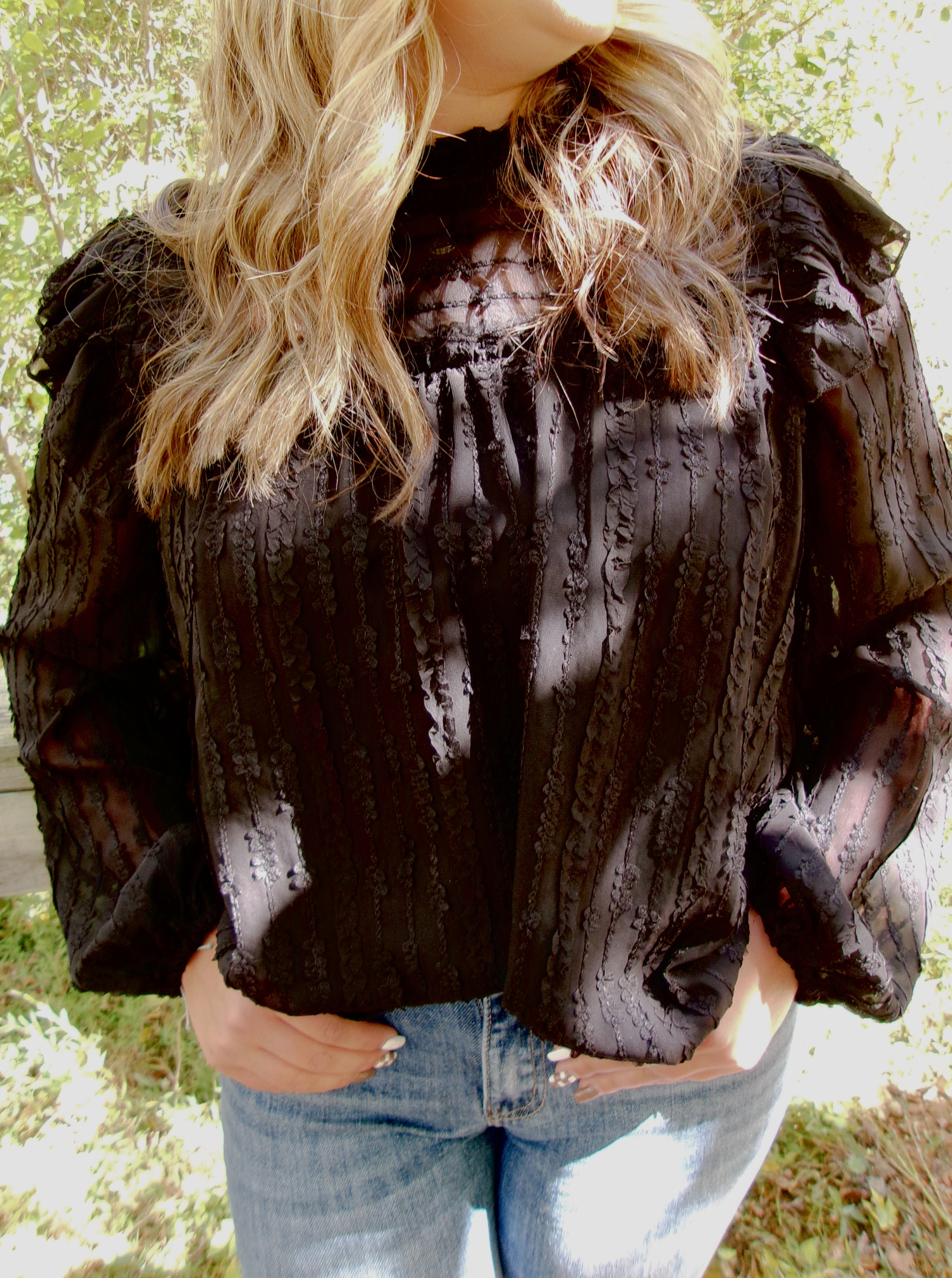 high neck top, long sleeve top, fall top, black top