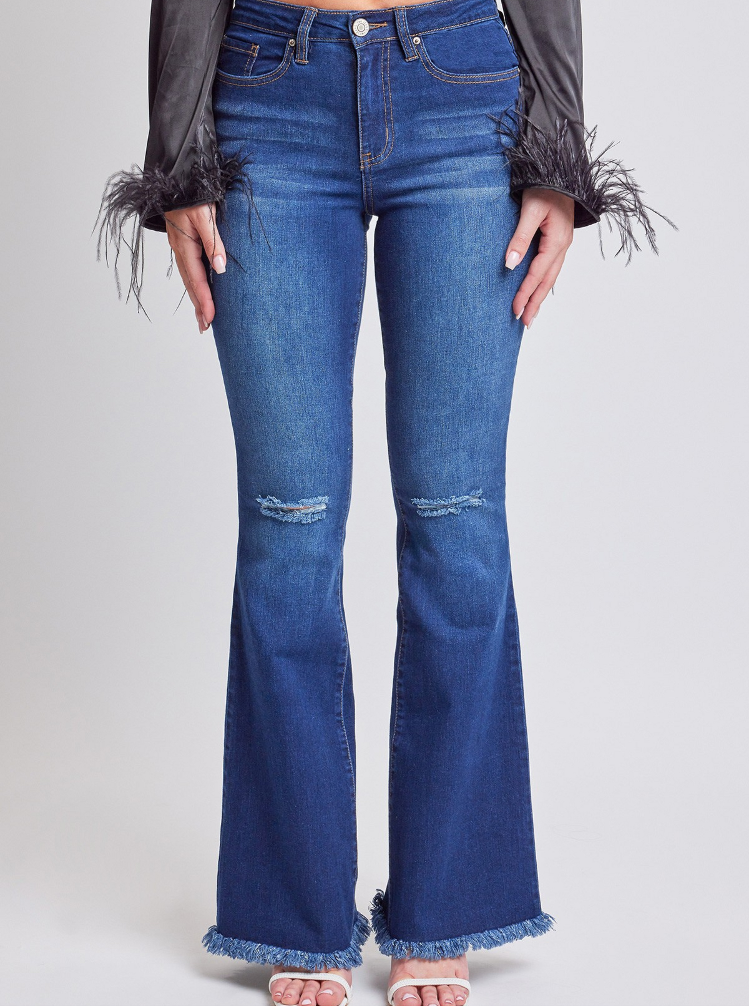 YMI Fray High-Rise Flared Jeans *Final Sale*
