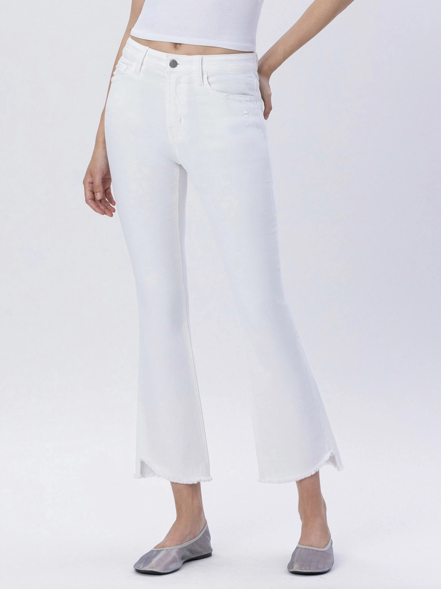 White Flare Jeans by Flying Monkey