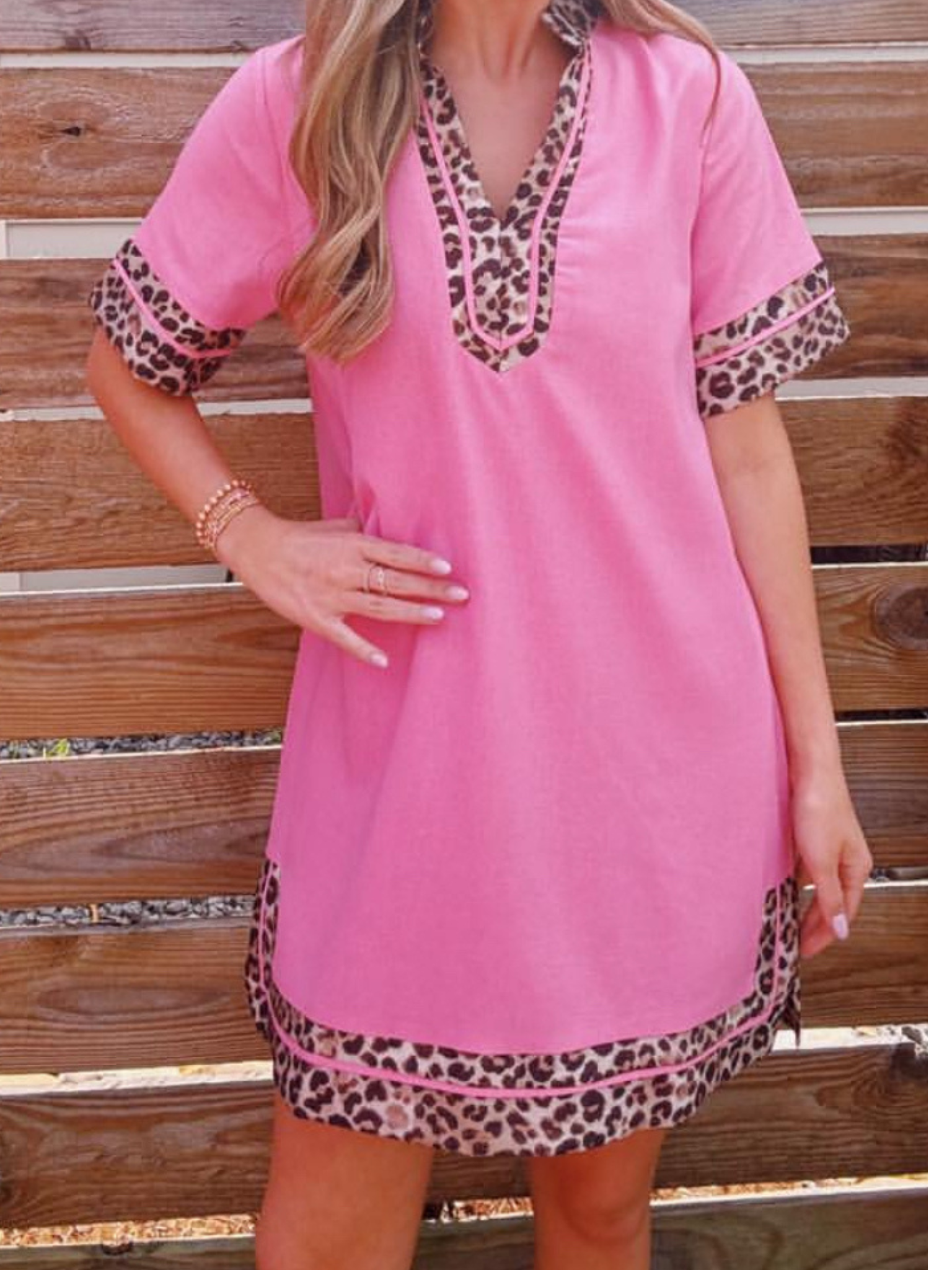 Sassy Pink Leopard Dress*