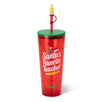 Santa's Favorite Teacher 24oz Straw Tumbler*Final Sale