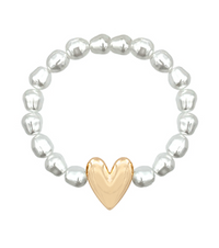 Love Heart & Pearl Bracelet