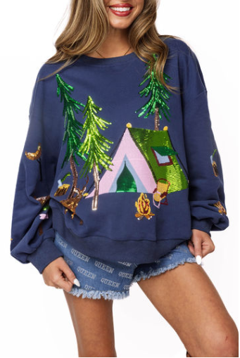 Camp Vibes Sweatshirt by Queen of Sparkles