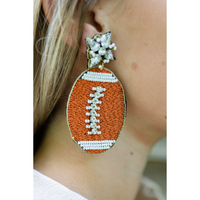 Beaded Football Earrings