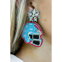 Beaded Football Earrings