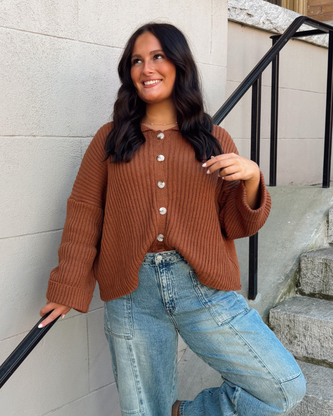 Cinnamon Spice Button Down Sweater