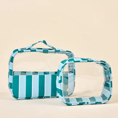 Clearly Chic-Sicily Stripes Cosmetic Bag Set