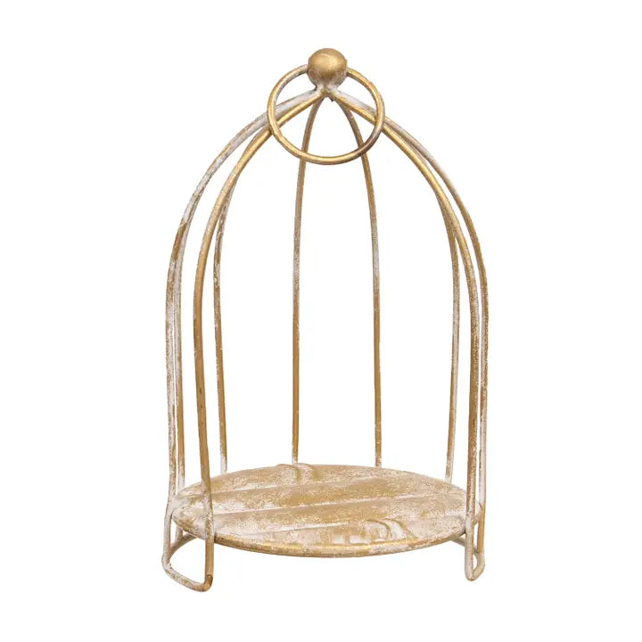 Distressed metal birdcage