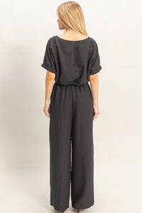 Textured Drawstring Top & Pants Set
