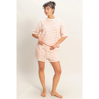 Striped Hooded Top & Drawstring Waist Shorts *Sold Separately