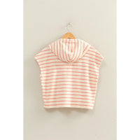 Striped Hooded Top & Drawstring Waist Shorts *Sold Separately