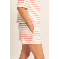 Striped Hooded Top & Drawstring Waist Shorts *Sold Separately
