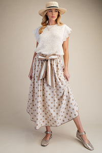 Tie-Waisted Polka Dot Maxi Skirt