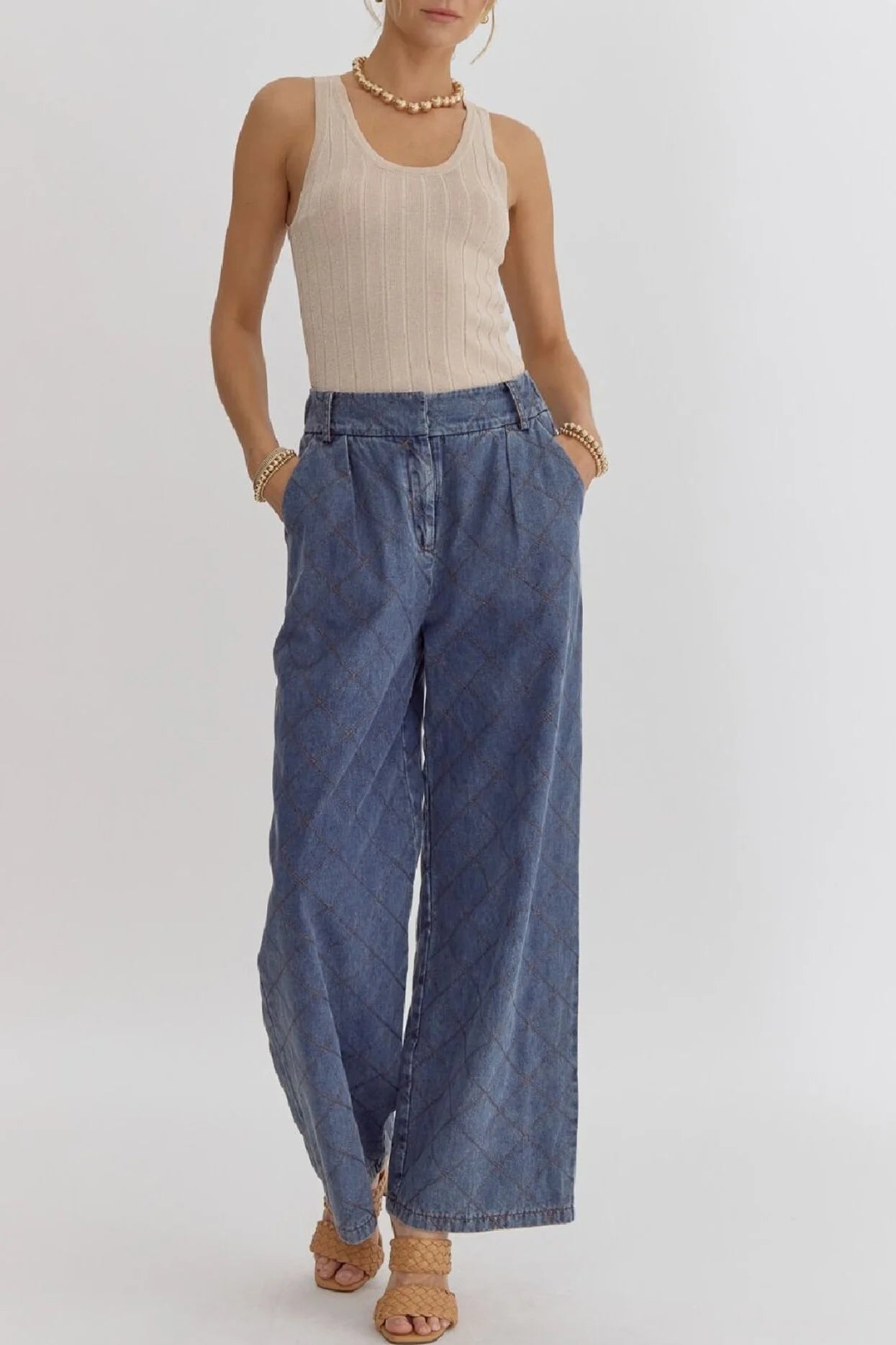 Stitched Detail Denim Jeans