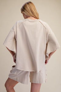 Dolman Sleeve Washed Loose Fit Top