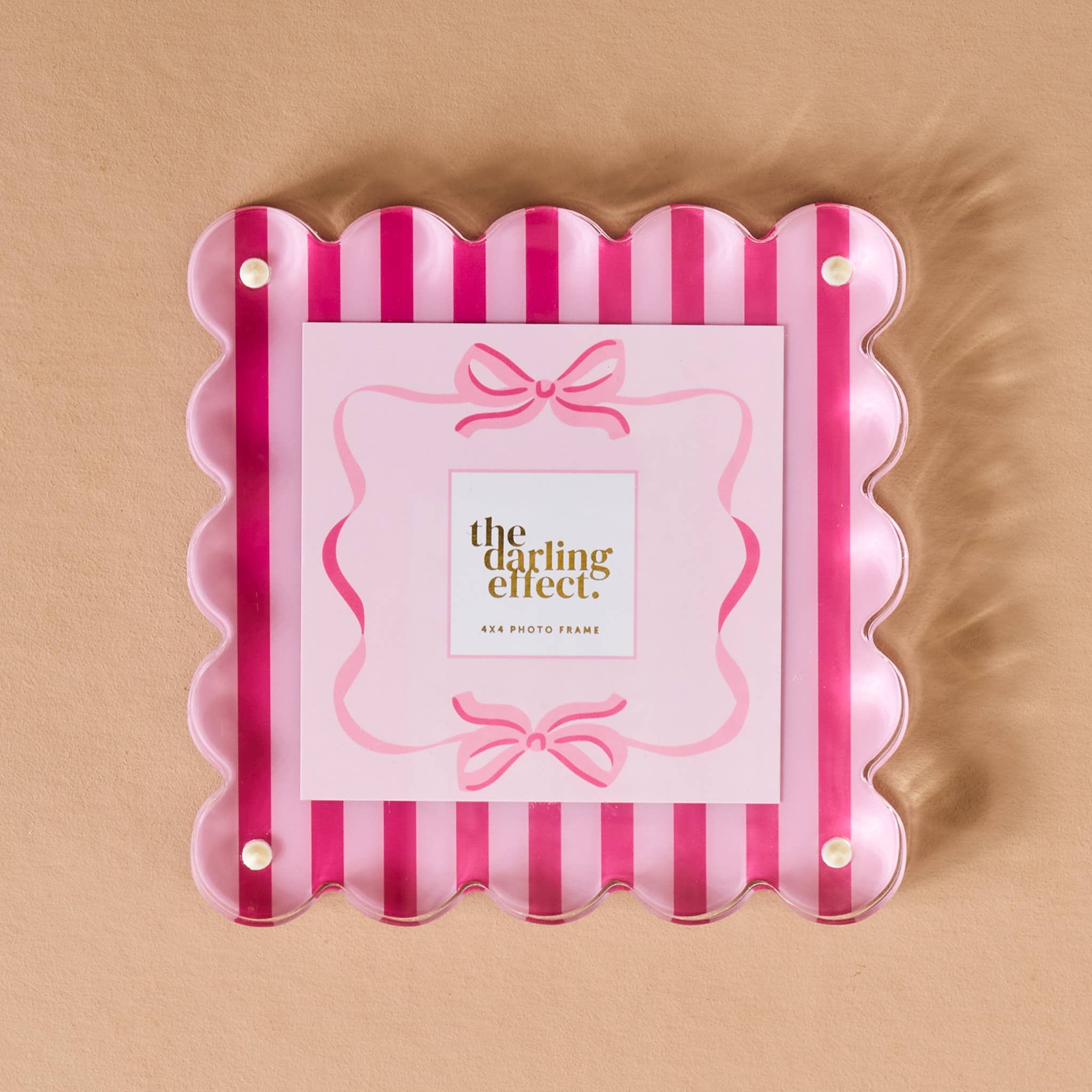 Square Scalloped Acrylic Frame-Sweetheart Stripes