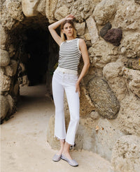 White Flare Jeans by Flying Monkey