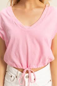 Hyfve Cap Sleeve Drawstring Waist Knit Top