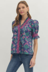 Poppy Puff Sleeve Top