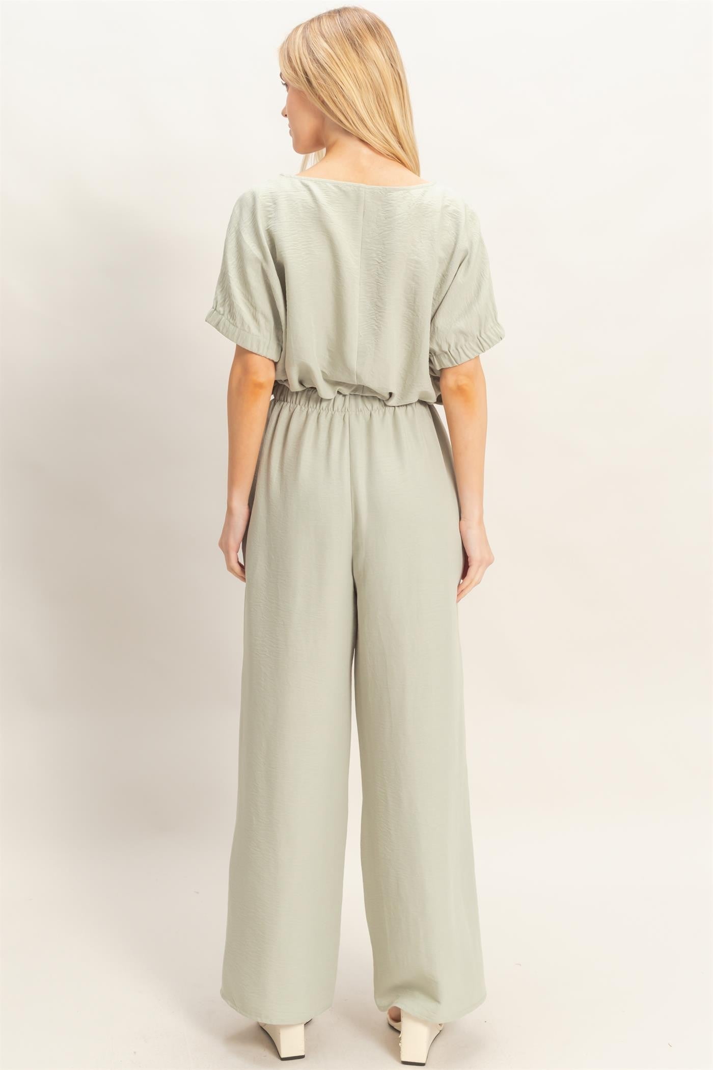 Textured Drawstring Top & Pants Set