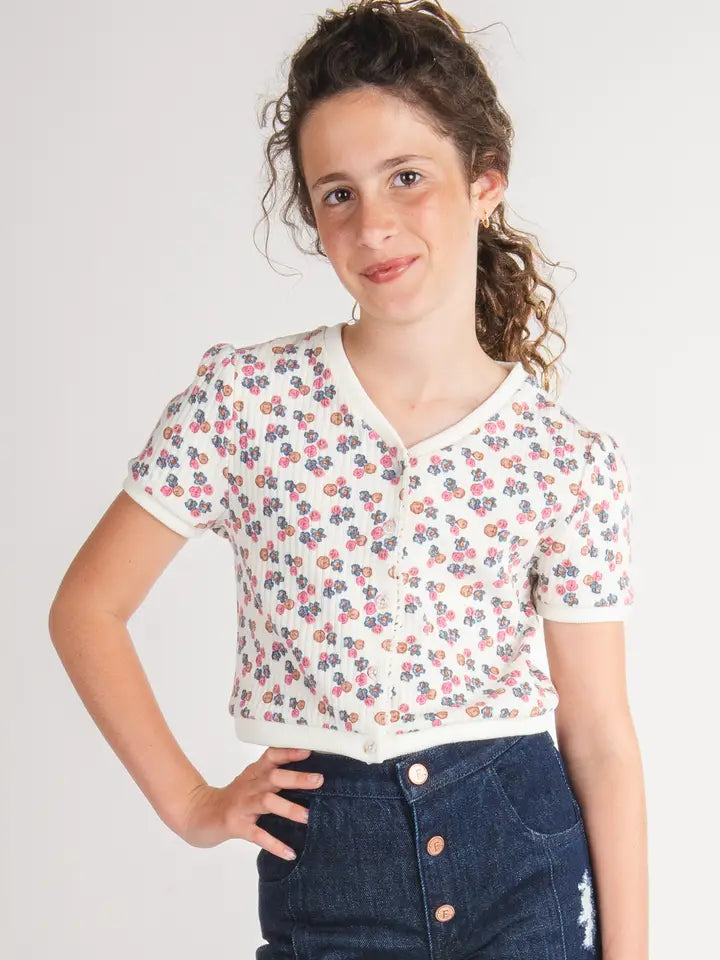 Girls Trixie Floral Top by Finding Foxtale