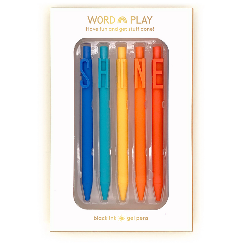 Snifty Set of 5 Word Play Black Gel Pens