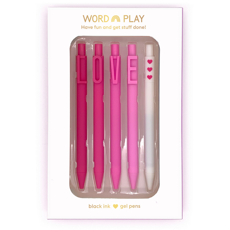 Snifty Set of 5 Word Play Black Gel Pens