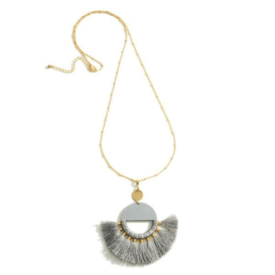 Wooden Fringe Necklace 
