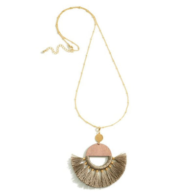Wooden Fringe Necklace