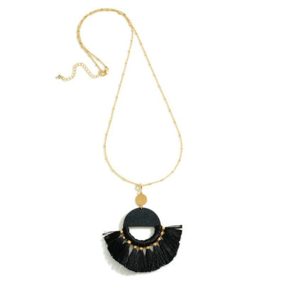Wooden Fringe Necklace